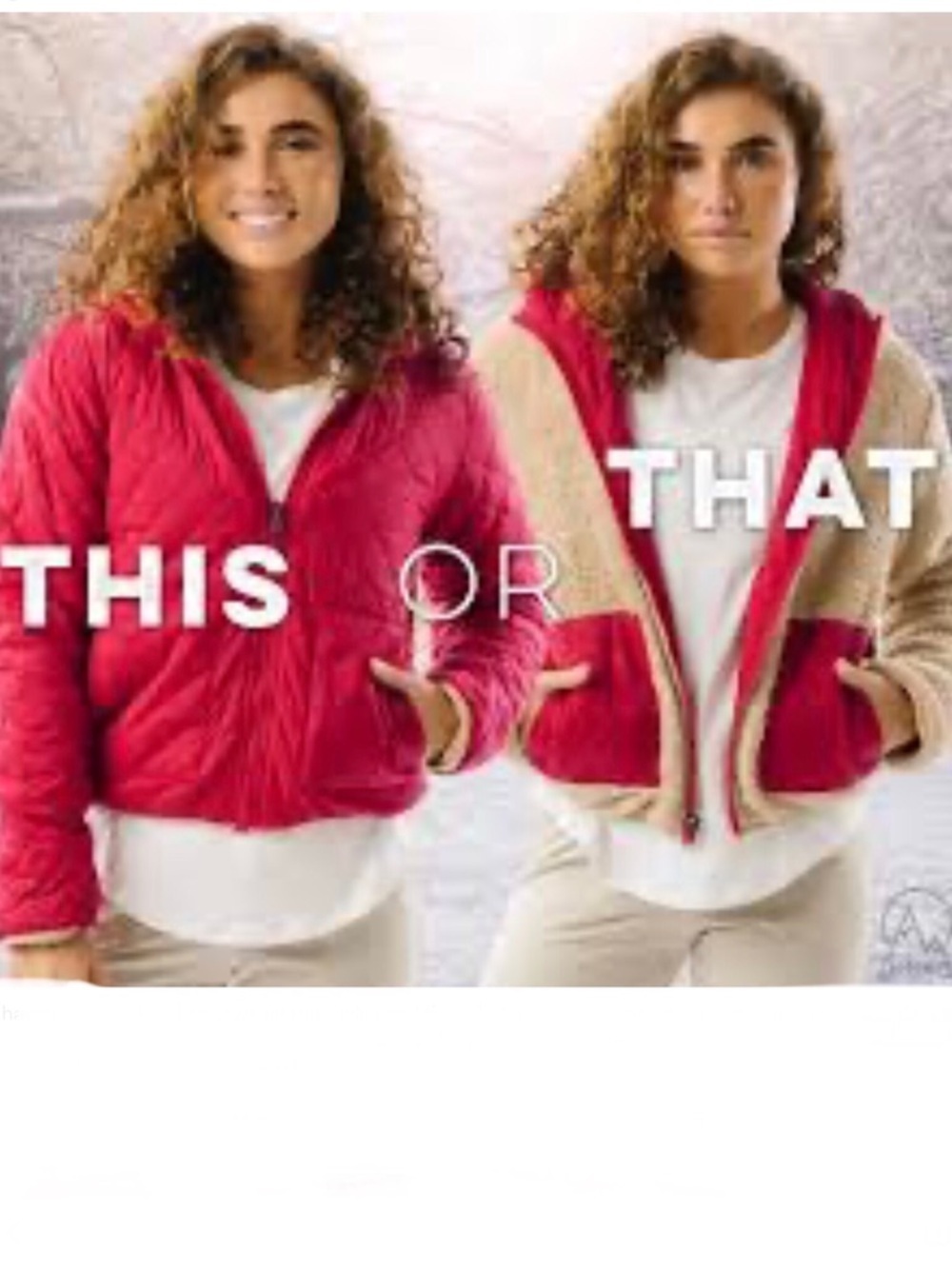 Zyia Active Women’s Large Quilted Sherpa Reversible Hooded Puffer Red Jacket - Picture 2 of 15